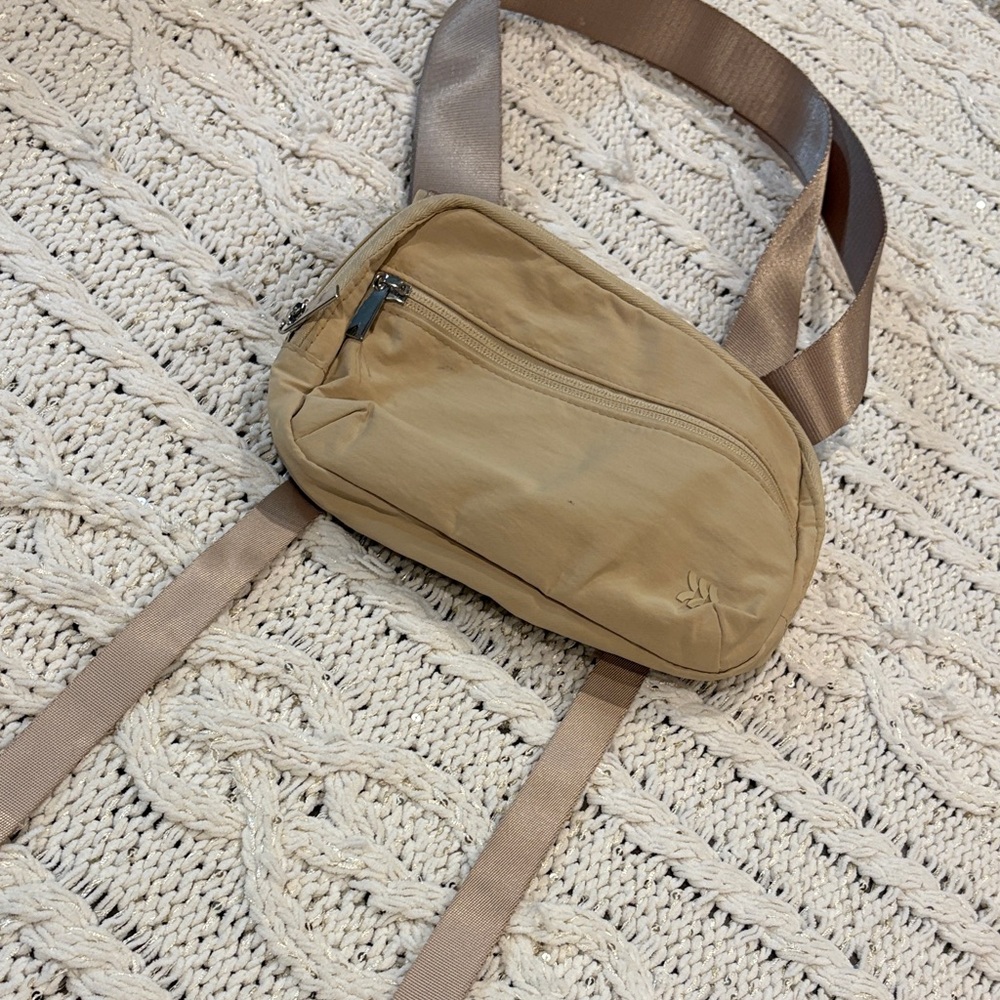 All in Motion Beige Crossbody yoga Bag